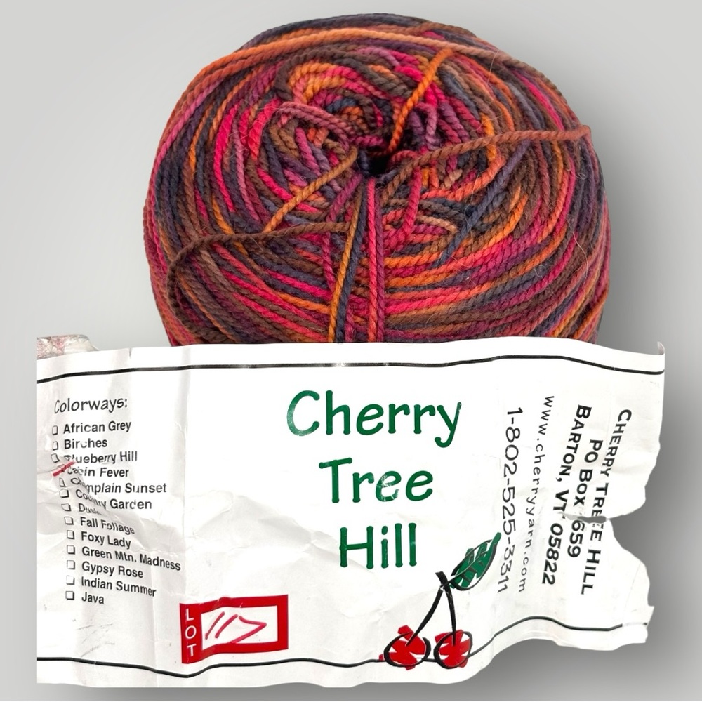 Cherry Tree Hill 100% SW Merino 4oz/370yds Fingering Color Cabin Fever Prewound